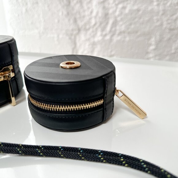 RICHARD MILLE Leather Travel Watch Case Jewelry Watch Roll Black Gold Strap Cord - Picture 9 of 16